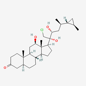 molecular formula C29H47ClO4 B1243964 (5S,8R,9S,10S,12R,13S,14S,17S)-17-[(2S,3R,5R)-1-chloro-2,3-dihydroxy-5-[(1R,2R)-2-methylcyclopropyl]hexan-2-yl]-12-hydroxy-10,13-dimethyl-1,2,4,5,6,7,8,9,11,12,14,15,16,17-tetradecahydrocyclopenta[a]phenanthren-3-one 