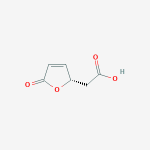molecular formula C6H6O4 B1243971 (S)-5-oxo-2,5-dihydro-2-furylacetic acid 