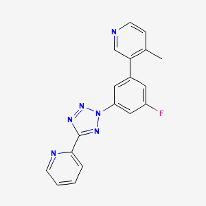 3-[3-Fluoro-5-(5-pyridin-2-yl-tetrazol-2-yl)-phenyl]-4-methyl-pyridine