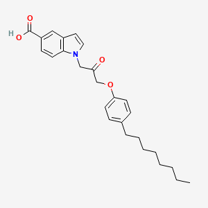 molecular formula C26H31NO4 B1243993 1-[3-(4-Octylphenoxy)-2-oxopropyl]indole-5-carboxylic acid CAS No. 741605-76-5