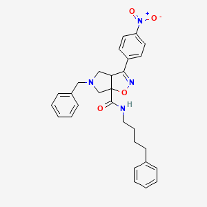 molecular formula C29H30N4O4 B1244002 3-(4-nitrophenyl)-N-(4-phenylbutyl)-5-(phenylmethyl)-4,6-dihydro-3aH-pyrrolo[3,4-d]isoxazole-6a-carboxamide 