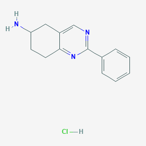 molecular formula C14H16ClN3 B12440028 2-Phenyl-5,6,7,8-tetrahydroquinazolin-6-amine hydrochloride CAS No. 1193387-22-2