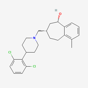 molecular formula C24H29Cl2NO B1244008 (5S,7S)-7-[[4-(2,6-Dichlorophenyl)piperidin-1-yl]methyl]-1-methyl-6,7,8,9-tetrahydro-5H-benzo[7]annulen-5-ol 