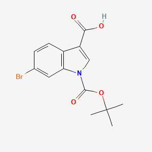 molecular formula C14H14BrNO4 B12440224 6-bromo-1-(tert-butoxycarbonyl)-1H-indole-3-carboxylic acid 