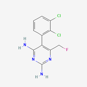 molecular formula C11H9Cl2FN4 B1244023 2,4-Pyrimidinediamine, 5-(2,3-dichlorophenyl)-6-(fluoromethyl)- CAS No. 130801-33-1