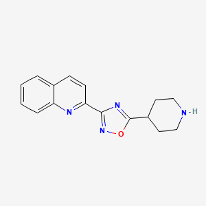 molecular formula C16H16N4O B12440260 2-(5-Piperidin-4-yl-1,2,4-oxadiazol-3-yl)quinoline 