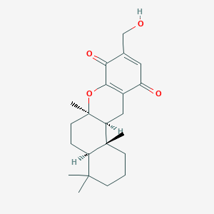 molecular formula C22H30O4 B1244027 (4aR,6aR,12aS,12bR)-9-(hydroxymethyl)-4,4,6a,12b-tetramethyl-1,2,3,4a,5,6,12,12a-octahydrobenzo[a]xanthene-8,11-dione 