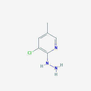 molecular formula C6H8ClN3 B12440281 3-Chloro-2-hydrazinyl-5-methylpyridine 