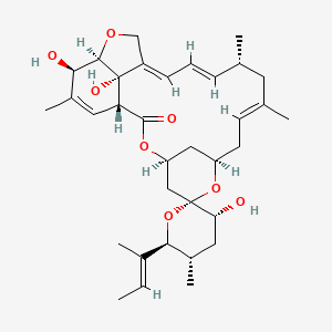 molecular formula C34H48O8 B1244031 (1R,3'R,4S,5'S,6S,6'S,8R,10E,13R,14E,16E,20R,21R,24S)-6'-[(E)-but-2-en-2-yl]-3',21,24-trihydroxy-5',11,13,22-tetramethylspiro[3,7,19-trioxatetracyclo[15.6.1.14,8.020,24]pentacosa-10,14,16,22-tetraene-6,2'-oxane]-2-one 