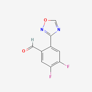 molecular formula C9H4F2N2O2 B12440326 4,5-Difluoro-2-(1,2,4-oxadiazol-3-YL)benzaldehyde 