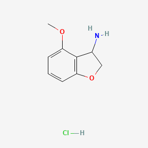 molecular formula C9H12ClNO2 B12440337 4-Methoxy-2,3-dihydro-1-benzofuran-3-amine hydrochloride 