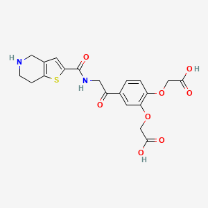molecular formula C20H20N2O8S B1244035 (2-Carboxymethoxy-5-{2-[(4,5,6,7-tetrahydro-thieno[3,2-c]pyridine-2-carbonyl)-amino]-acetyl}-phenoxy)-acetic acid 
