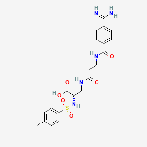 molecular formula C22H27N5O6S B1244037 (2S)-3-[3-[(4-Carbamimidoylbenzoyl)amino]propanoylamino]-2-[(4-ethylphenyl)sulfonylamino]propanoic acid 