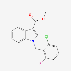 molecular formula C17H13ClFNO2 B12440389 1h-Indole-3-carboxylic acid,1-[(2-chloro-6-fluorophenyl)methyl]-,methyl ester 