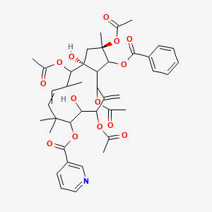 [(2R,3aR)-2,4,11,13-tetraacetyloxy-1-benzoyloxy-3a,10-dihydroxy-2,5,8,8-tetramethyl-12-methylidene-3,4,5,9,10,11,13,13a-octahydro-1H-cyclopenta[12]annulen-9-yl] pyridine-3-carboxylate