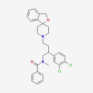 molecular formula C30H32Cl2N2O2 B1244055 N-[2-(3,4-dichlorophenyl)-4-spiro[1H-2-benzofuran-3,4'-piperidine]-1'-ylbutyl]-N-methylbenzamide 