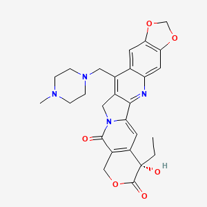 7-ethyl-7-hydroxy-14-(4-methylhexahydro-1-pyrazinylmethyl)-(7S)-7,8,11,13-tetrahydro-10H-[1,3]dioxolo[4,5-g]pyrano[3'',4'':6,7]indolizino[1,2-b]quinoline-8,11-dione with trifluoroaceticacid