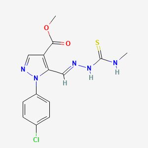 methyl 1-(4-chlorophenyl)-5-[(E)-(methylcarbamothioylhydrazinylidene)methyl]pyrazole-4-carboxylate