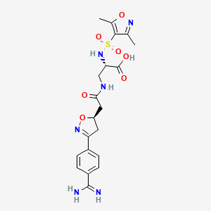 (2S)-3-[[2-[(5R)-3-(4-carbamimidoylphenyl)-4,5-dihydro-1,2-oxazol-5-yl]acetyl]amino]-2-[(3,5-dimethyl-1,2-oxazol-4-yl)sulfonylamino]propanoic acid