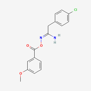 molecular formula C16H15ClN2O3 B1244069 (1Z)-2-(4-chlorophenyl)-N'-[(3-methoxybenzoyl)oxy]ethanimidamide 