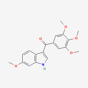 molecular formula C19H19NO5 B1244076 Methanone, (6-methoxy-1H-indol-3-yl)(3,4,5-trimethoxyphenyl)- CAS No. 613679-11-1