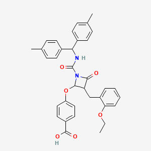 molecular formula C35H34N2O6 B1244081 4-[1-[[Bis(4-methylphenyl)methyl]carbamoyl]-3-(2-ethoxybenzyl)-4-oxoazetidine-2-yloxy]benzoic acid 