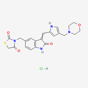 3-[(3-{[4-(morpholin-4-ylmethyl)-1H-pyrrol-2-yl]methylidene}-2-oxo-1H-indol-5-yl)methyl]-1,3-thiazolidine-2,4-dione hydrochloride