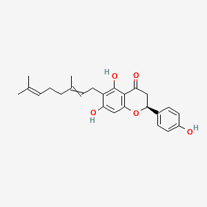 molecular formula C25H28O5 B12440921 (2S)-6-[(2E)-3,7-dimethylocta-2,6-dien-1-yl]-5,7-dihydroxy-2-(4-hydroxyphenyl)-2,3-dihydro-1-benzopyran-4-one 