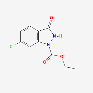 molecular formula C10H9ClN2O3 B12440931 1H-Indazole-1-carboxylic acid, 6-chloro-2,3-dihydro-3-oxo-, ethyl ester CAS No. 89438-39-1