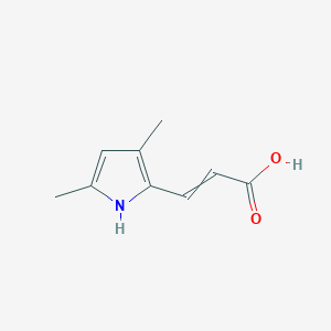 molecular formula C9H11NO2 B12440980 3-(3,5-dimethyl-1H-pyrrol-2-yl)prop-2-enoic acid 