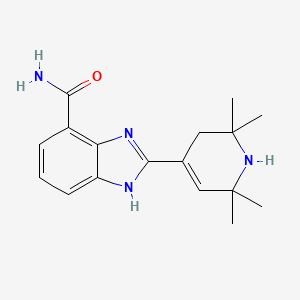 molecular formula C17H22N4O B1244110 1H-Benzimidazole-4-carboxamide, 2-(1,2,3,6-tetrahydro-2,2,6,6-tetramethyl-4-pyridinyl)- CAS No. 693803-52-0
