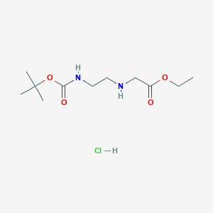 molecular formula C11H23ClN2O4 B1244123 Ethyl-2-((2-((tert-Butoxycarbonyl)amino)ethyl)amino)acetat-Hydrochlorid CAS No. 347890-34-0