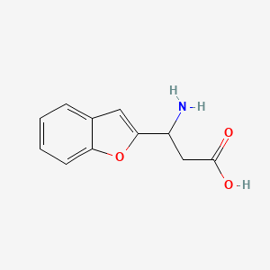 molecular formula C11H11NO3 B12441259 3-Amino-3-(1-benzofuran-2-YL)propanoic acid 