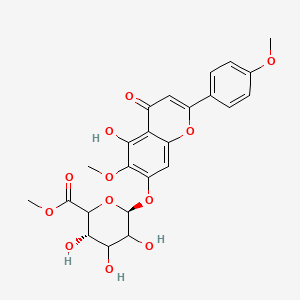 molecular formula C24H24O12 B12441266 methyl (3S,6S)-3,4,5-trihydroxy-6-[5-hydroxy-6-methoxy-2-(4-methoxyphenyl)-4-oxochromen-7-yl]oxyoxane-2-carboxylate 