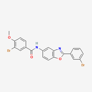 3-bromo-N-[2-(3-bromophenyl)-1,3-benzoxazol-5-yl]-4-methoxybenzamide