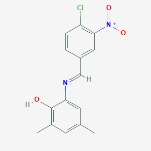 2-{[(E)-(4-chloro-3-nitrophenyl)methylidene]amino}-4,6-dimethylphenol