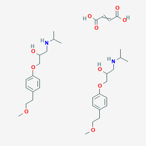 molecular formula C34H54N2O10 B12441361 Maleic acid; bis(metoprolol) 