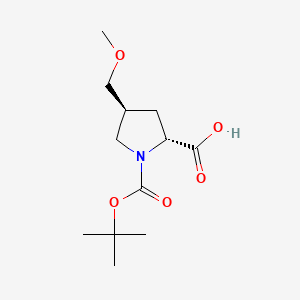 molecular formula C12H21NO5 B12441379 (2R,4S)-1-Tert-butoxycarbonyl-4-(methoxymethyl)pyrrolidine-2-carboxylic acid 