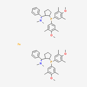 molecular formula C64H84FeN2O4P2 B12441407 (1S)-1-[2-bis(4-methoxy-3,5-dimethylphenyl)phosphanylcyclopentyl]-N,N-dimethyl-1-phenylmethanamine;iron 