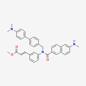 molecular formula C37H35N3O3 B12441458 methyl (2E)-3-[3-(N-{[4'-(dimethylamino)-[1,1'-biphenyl]-4-yl]methyl}-6-(methylamino)naphthalene-2-amido)phenyl]prop-2-enoate 