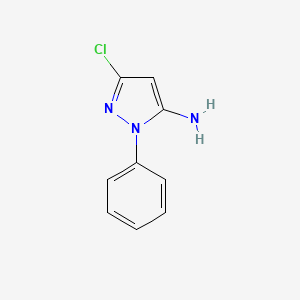 molecular formula C9H8ClN3 B12441465 5-Amino-3-chloro-1-phenylpyrazole 