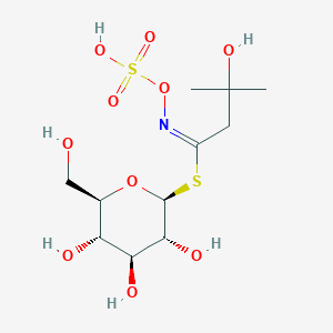 molecular formula C11H21NO10S2 B1244150 1-S-[3-羟基-3-甲基-N-(磺氧基)丁酰亚胺基]-1-硫-β-D-吡喃葡萄糖 