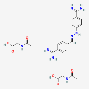 2-acetamidoacetic acid;4-[(E)-[(4-carbamimidoylphenyl)hydrazinylidene]methyl]benzenecarboximidamide
