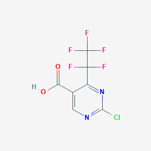 molecular formula C7H2ClF5N2O2 B12441561 2-Chloro-4-(pentafluoroethyl)pyrimidine-5-carboxylic acid CAS No. 954226-17-6