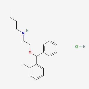molecular formula C20H28ClNO B1244159 1-Butanamine, N-(2-((2-methylphenyl)phenylmethoxy)ethyl)-, hydrochloride CAS No. 325819-95-2