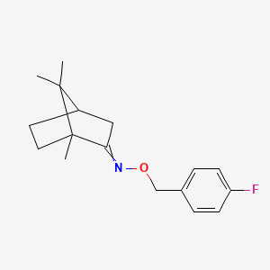 molecular formula C17H22FNO B12441590 1,7,7-Trimethyl-bicyclo[2.2.1]heptan-2-one O-(4-fluoro-benzyl)-oxime 