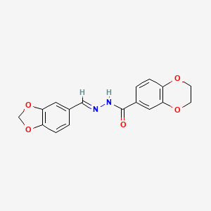 N'-(1,3-benzodioxol-5-ylmethylene)-2,3-dihydro-1,4-benzodioxine-6-carbohydrazide