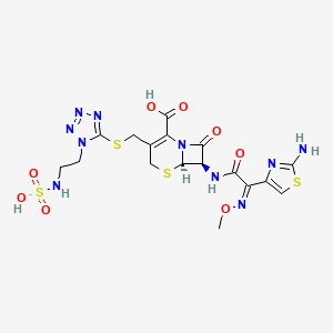 7-((2-Amino-4-thiazolyl)(methoxyimino)acetylamino)-3-(((1-(2-sulfaminoethyl)-1H-tetrazol-5-yl)thio)methyl)-3-cephem-4-carboxylic acid
