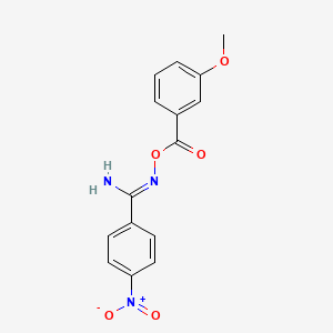 molecular formula C15H13N3O5 B1244174 N'-[(3-甲氧基苯甲酰)氧基]-4-硝基苯甲酰胺 