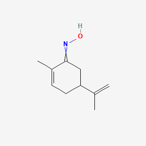 molecular formula C10H15NO B12441796 2-Cyclohexen-1-one, 2-methyl-5-(1-methylethenyl)-, oxime, (1E)- CAS No. 31198-76-2